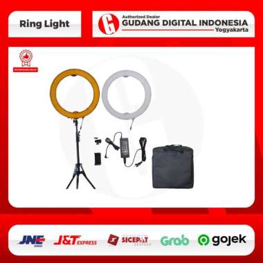 Gudang Digital Ring Light RL-18 LED Plus Lightstand hitam