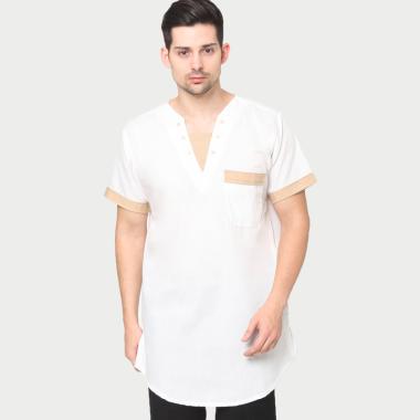 Jfashion Padli SS Kurta Pakistan Polos Baju Koko Pria L Putih Tulang