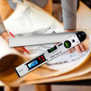 Alat Untuk Mengukur Sudut Miring Digital Inclinometer Goniometer Level Angle Measuring Tool Silver