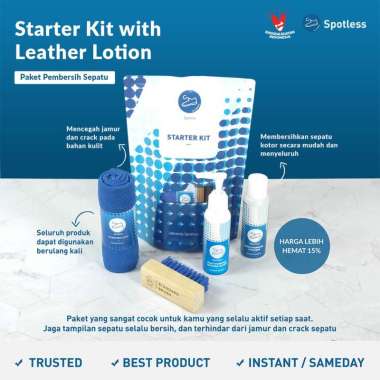 Spotless Shoe Cleaner Starter Kit + Multi Purpose Leather Lotion - Paket Perawatan Cuci Sepatu Kulit