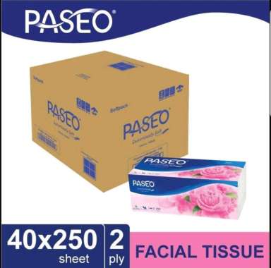 Paseo Luxuriously Soft Facial Tissue 250 Sheets 2 ply | 1 Karton/Dus = (40 Pcs)