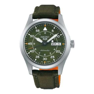 Jam Tangan Pria Seiko 5 Sports Flieger SRPH29K1 Field Sports Style Green Dial Green Nylon Strap Hija