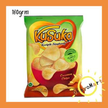 Kusuka Keripik Singkong Rasa Rumput Laut / Cassava Chips Seaweed 180gr