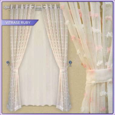 Gorden transparan smokring rubiah 12 ring 100x200 | tirai pembatas ruangan | vitrase gorden ruby put