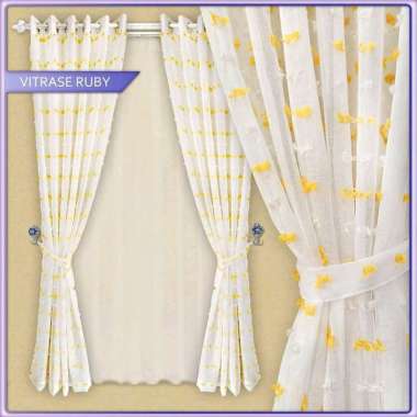 Gorden transparan smokring rubiah 12 ring 100x200 | tirai pembatas ruangan | vitrase gorden ruby put