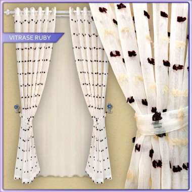 Gorden transparan smokring rubiah 12 ring 100x200 | tirai pembatas ruangan | vitrase gorden ruby bw