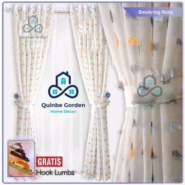 Gorden transparan smokring rubiah 12 ring 100x200 | tirai pembatas ruangan | vitrase gorden ruby put