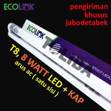 kap lampu led T8 ecolink 60Cm 8w / KAP TL LED 8 Watt lampu tl led sni