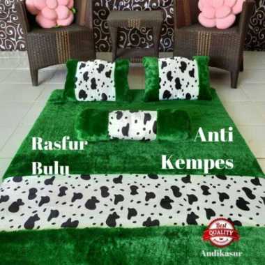 Kasur Bulu Rasfur Lipat Lantai Karakter Genesis Minimalis Uk.180x120x6 Hijau Cow
