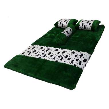 Kasur Bulu Rasfur Lipat Lantai Karakter Genesis Minimalis Uk.180x120x6 Hitam Cow