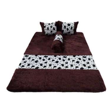 Kasur Bulu Rasfur Lipat Lantai Karakter Genesis Minimalis Uk.180x120x6 Moka Cow