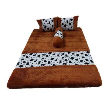 Kasur Bulu Rasfur Lipat Lantai Karakter Genesis Minimalis Uk.180x120x6 Coklat Cow