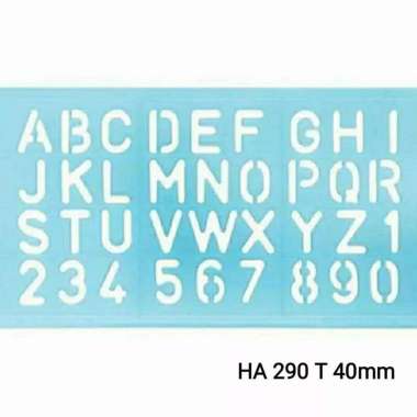 PENGGARIS HURUF LETTERING STENCIL 4 CM HA 290