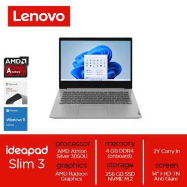 Lenovo IP Slim 3-14ADA05 AMD Athlon Silver 3050U/ 4GB/ 256GB SSD/ 14.0 FHD TN/ Win11 + OHS 2022