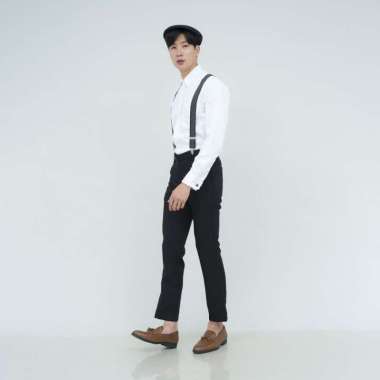 Suspender Tali Jojon Karet ikat pinggang pria dewasa besar A10 Hitam