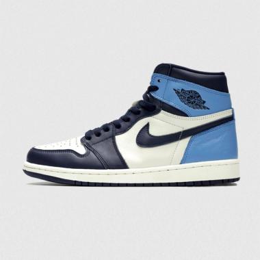 NIKE Air Jordan 1 Retro High OG Obsidian Sneakers Pria 36 Blue