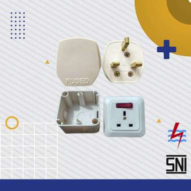 SET COLOKAN & STOP KONTAK KAKI 3 / STEKER AC KAKI 3 BROCO