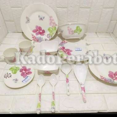 Peralatan Makan Set Lengkap Melamine Onyx Premium - Piring Set Onyx