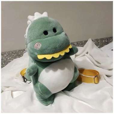 FG Boneka Tas Selempang Bahu Dinosaurus Motif Kartun Dinosaurus TAS DINO HIJAU