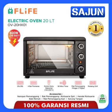 FLIFE Electric Oven 20 Liter Oven Listrik 4 Elemen Pemanas OV-20HX01