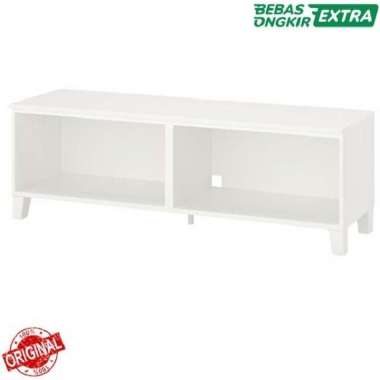 Meja Tv Kokoh Kaki Kayu Minimalis Modern 160x42x54cm Original_Putih