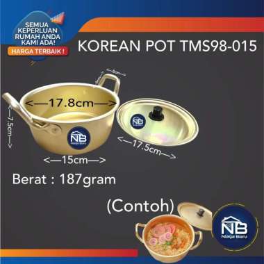 PANCI RAMYUN 1 SET - POT BOWL KOREAN DIAMETER 18 CM + TUTUP PANCI