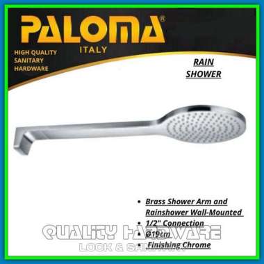 Wall Shower Head Set Rain Shower Paloma QHRSP 1201 19" inch Bulat with Shower Arm / Head Shower Mura