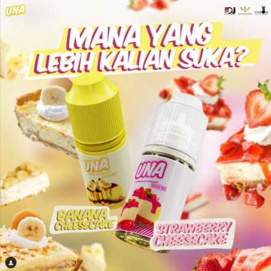Saltnic UNA Strawberry Cheesecake 12mg 25mg 30ml Liquid Vape Salt Nic Keju 12mg