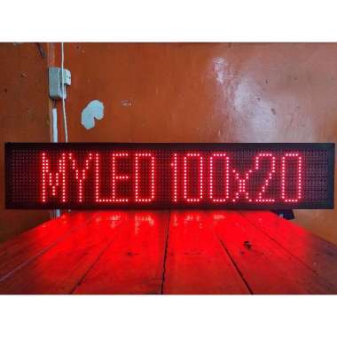 Running Text wifi Outdoor uk 100x20cm Single Colour Merah