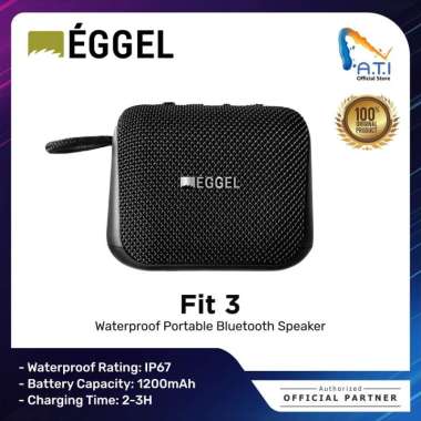 EGGEL Fit 3 Speaker Waterproof Portable Bluetooth Speaker Black