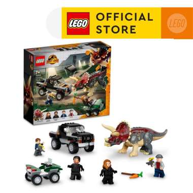 LEGO Jurassic World 76950 Triceratops Dinosaur Pickup Truck Ambush (210 Pieces), Building Block, Toy