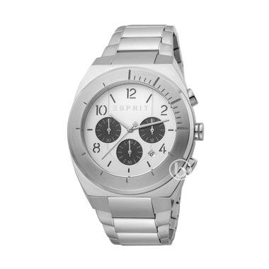 ESPRIT Strike Chrono Jam Tangan Pria Analog - [Original/ ES.M0085-1G157] White Silver