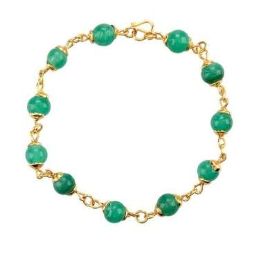 1901 Jewelry Green Jade Bracelet (Giok Muda Lapis emas) Green