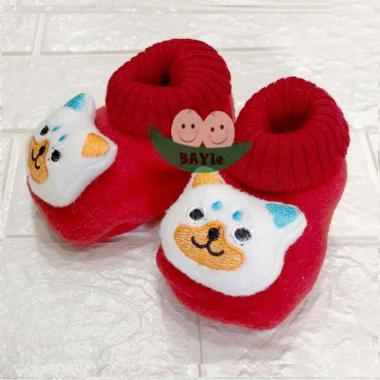 Bayie - Sepatu Bayi Boneka Tempel Prewalker / New Born Boboko 0 - 9 Bulan Merah