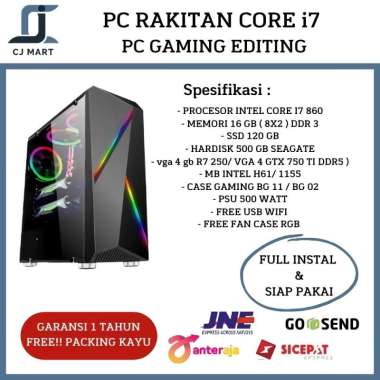 CPU RAKITAN PC CORE I7 RAM 16 GB VGA 4 GB R7 250 GAMING EDITING