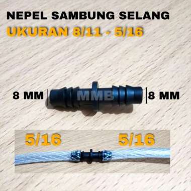FITTING JOIN SELANG PE 8/11 MM / NEPEL SAMBUNG SELANG 5/16