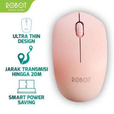 Mouse Wireless Robot M210 2.4G Wireless Optical USB Mouse Pink
