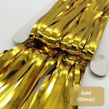 Tirai Foil Rumbai Dekorasi Foil Curtain Backdrop Acara Pesta GOLD