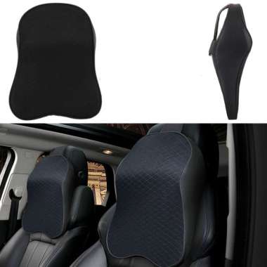 Bantal Leher kursi Mobil Memory Foam headrest Sandaran pundak kepala