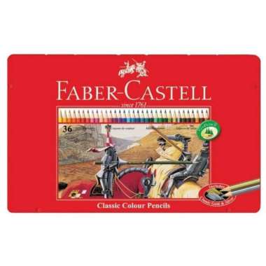 Pensil Warna 36 Warna Classic Tin Case Faber Castell Kemasan Kaleng Multicolor