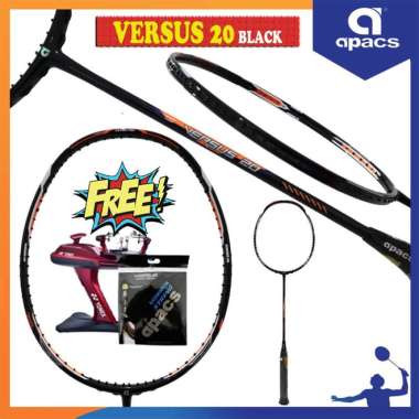APACS VERSUS 20 RAKET BADMINTON ORIGINAL PAKET 2 BLACK