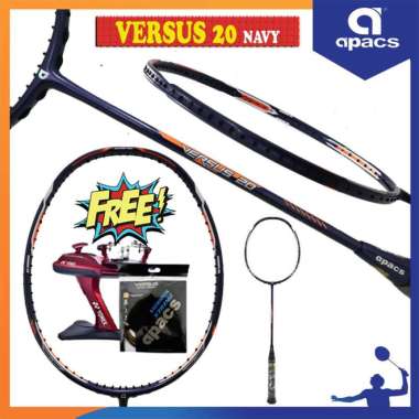 APACS VERSUS 20 RAKET BADMINTON ORIGINAL PAKET 2 NAVY