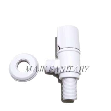 Stop kran PVC putih soligen stop kran single pvc white kran air murah
