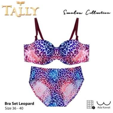 bra set kawat seamless busa sedang cup B kait 3 TALLY BH natural galaxy bra set ( bh + cd ) uk 40