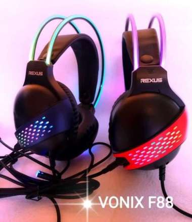 Rexus Vonix F88 RGB - F-88 F 88 Gaming Headset Merah