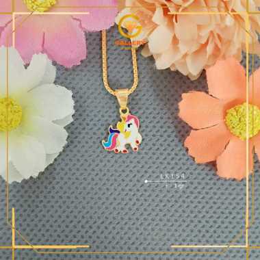 LIONTIN ANAK EMAS 6K GOLD KODE LK 154 LIONTIN KALUNG MODEL KUDA PONI UNICORN RAINBOW