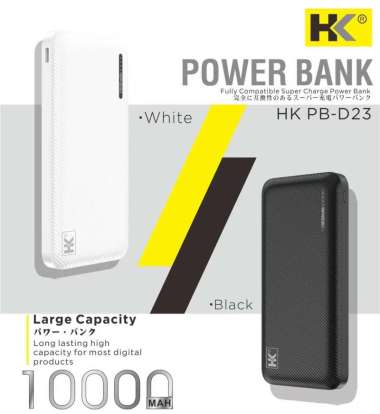 Power Bank HK PB-D23 10000mAh 2.1A 2USB Portable Hitam