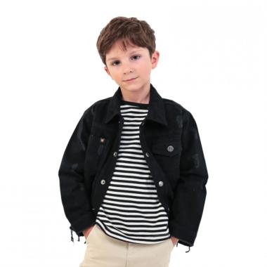 black jean jacket ripped