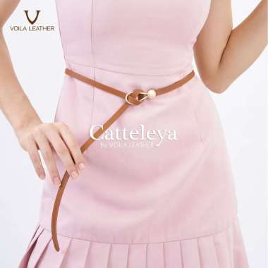 Voila Catteleya Genuine Leather Skinny Belts Brown
