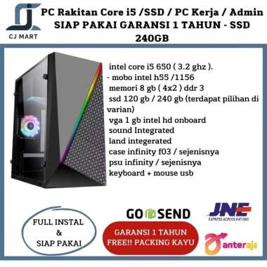 PC Rakitan Core i5 w/SSD / PC Kerja / Admin SIAP PAKAI GARANSI 1 TAHUN - SSD 240GB 120GB
